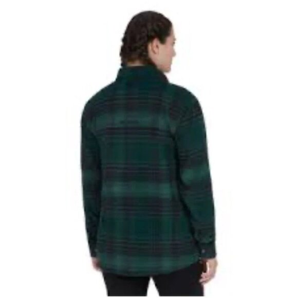 NEW GREEN SKI-DOO LADIES LIFESTYLE PLAID FLANNEL HEAVY OVERSHIRT M $89 - Picture 3 of 11